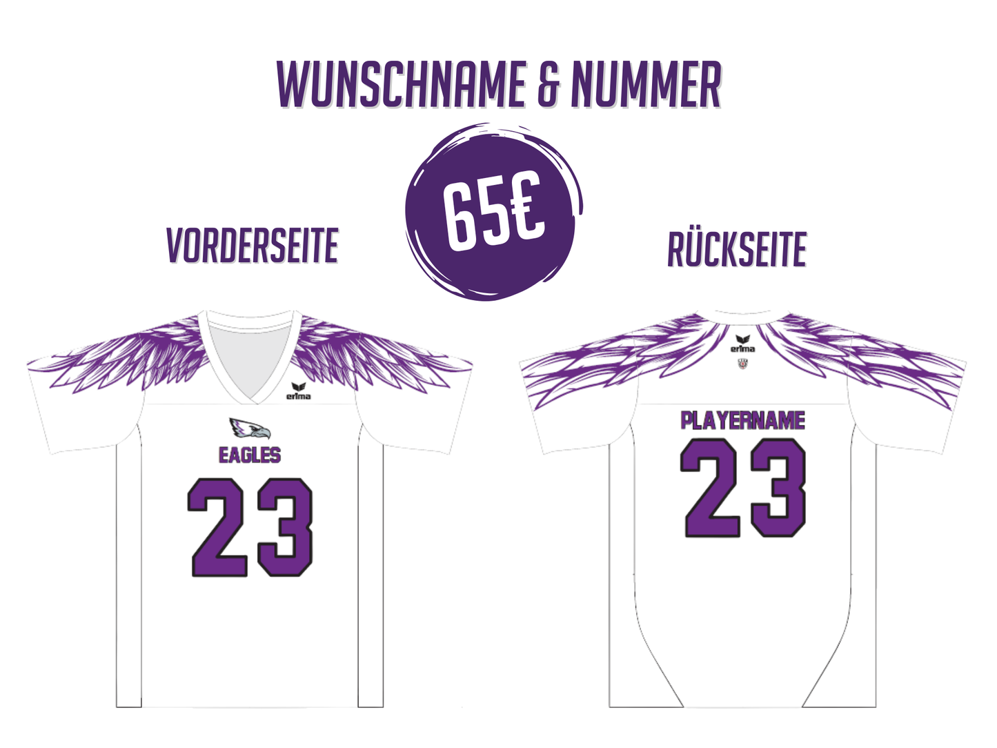 Eagles Fanjersey mit oder ohne Flock